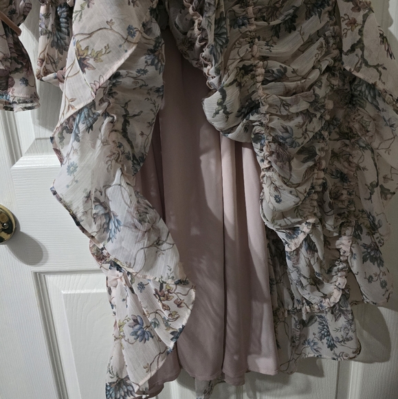 NWT Nicola Bathie/Antonio Melani Claire Floral Chiffon Tiered Ruffle Midi Dress. - Picture 10 of 16